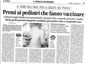 Premi ai pediatri che fanno vaccinare